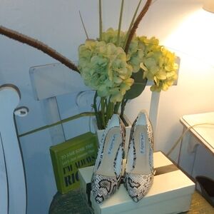 UniLady Snakeskin Heels - Black and White